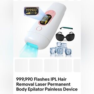 White IPL Hair Removal Device without Accessories. Sunglasses NOT included.